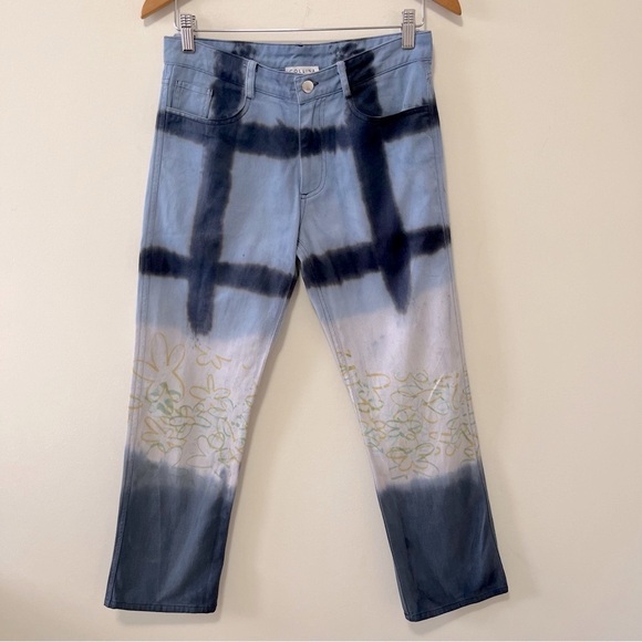 Collina Strada Runway Hand Dyed Straight Leg Jeans Size S - Picture 2 of 16